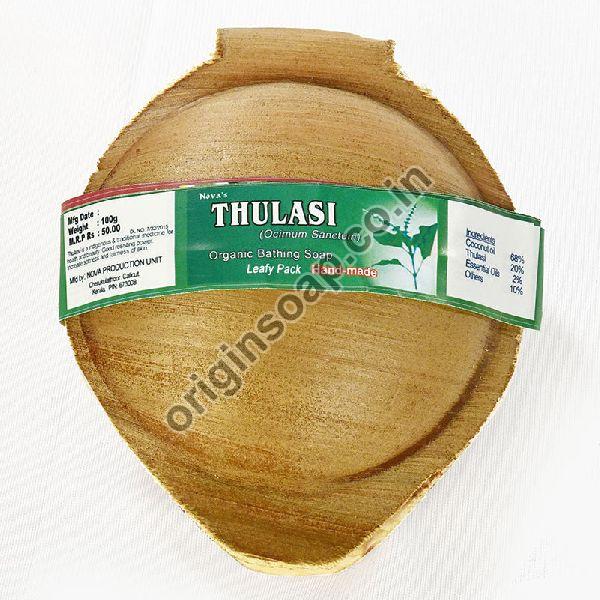 Oval Origin Thulasi Organic Bathing Soap, Packaging Type : Arecanut Leaf Pack
