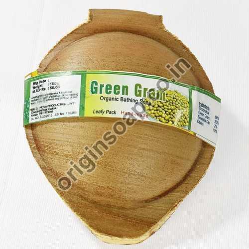 Origin Green Gram Organic Bathing Soap, Packaging Type : Arecanut Leaf Pack