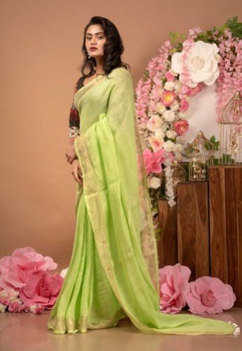 Green  Cotton Saree