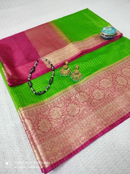 Unstitched K9 Kanjeevaram Silk Saree, for Dry Cleaning, Occasion : Bridal Wear, Festival Wear, Party Wear