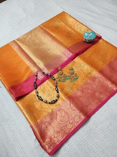 Unstitched T2 Tanchoi Silk Saree, for Easy Wash, Shrink-Resistant, Occasion : Bridal Wear, Festival Wear