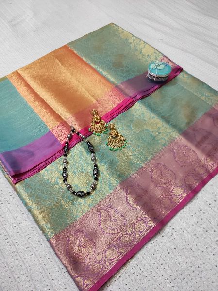 Unstitched T3 Tanchoi Silk Saree, for Dry Cleaning, Anti-Wrinkle, Shrink-Resistant, Packaging Type : Plastic Bag