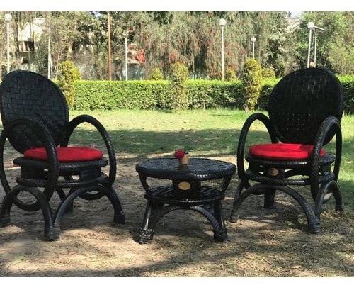 Rubber Outdoor Chair Table Set, Color : Black