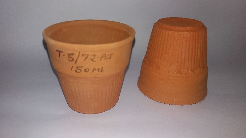 Round 150ml Clay Glass, for Kitchenware, Pattern : Embossed