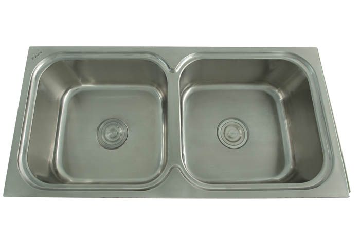 37x18x8 Inch Dura Double Bowl Kitchen Sink