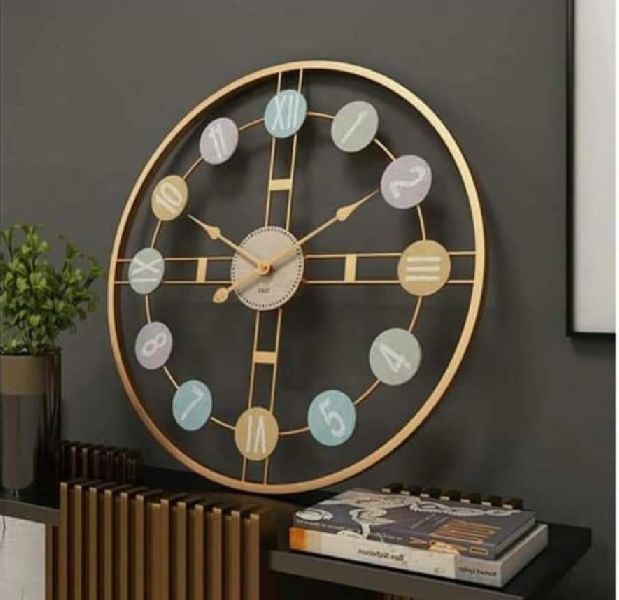 Metal Wall Clock, for Home, Office, Decoration, Packaging Type : Thermocol Box, Paper Box, Cartoon Box
