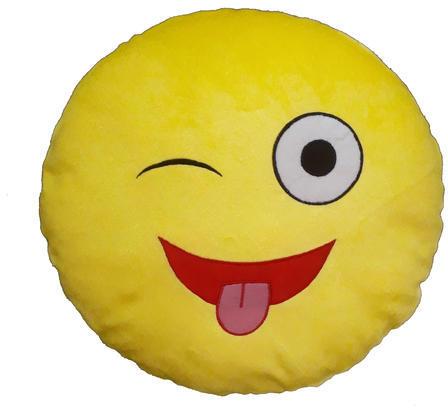 Roy Toys Round Emoji Pillow, Color : Yellow
