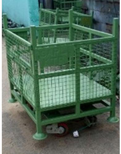 Stainless Steel Logistic Trolley, Color : Green