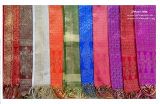 Banarasi Silk Stoles, Size : 25x75 inches