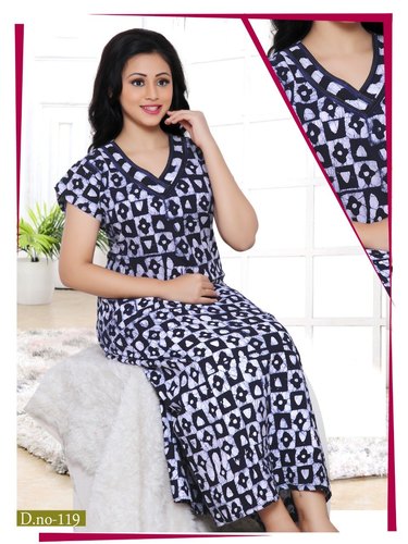 Long Cotton Full Sleeves Nighty at Rs 250/piece in Ahmedabad