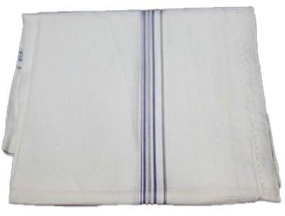 Striped Mens White Border Handkerchief, Size : 17x17 Inch
