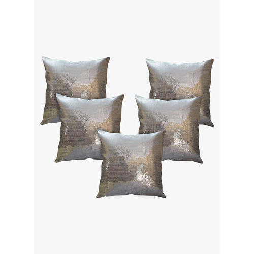 Silk Sequin Cushion Cover, Color : Grey