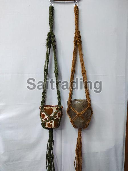 Round Jute Plant Hanger, for Decoration, Feature : Attractive Pattern, Easy To Placed
