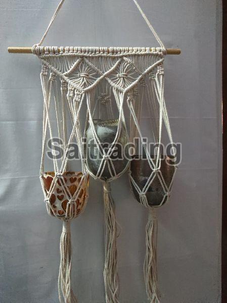 Three Tier Macrame Plant Hanger, Color : Natural/customized color