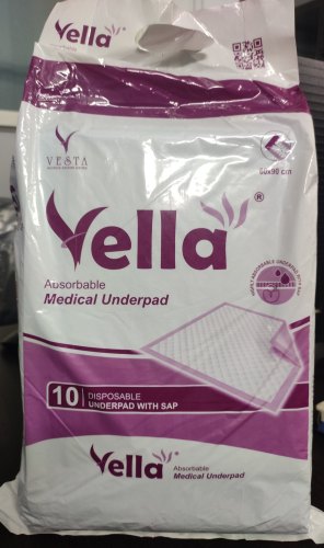 Yella Soft Non-Woven Absorbable Medical Underpad, Size : 60 x 90 cm