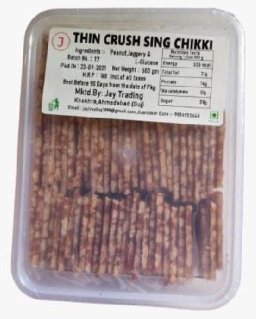 Thin Crush Peanuts Chikki, for Direct Consumption, Feature : Fine Taste, Pure Organic