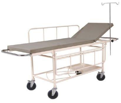 Rectangular Powder Coated Steel Deluxe Stretcher Trolley, for Hospital, Style : Modern