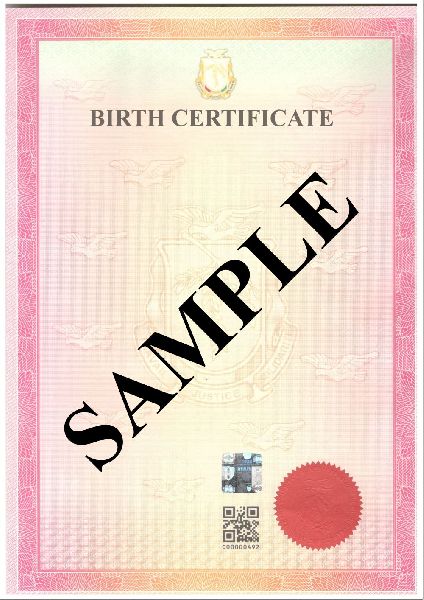 Paper birth certificate, Printing Type : Customize