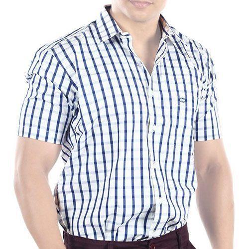 Cotton Mens Half Sleeve Shirt, for Anti-Wrinkle, Comfortable, Occasion (Style Type) : Casual Wear