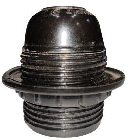 Round Bakelite Lamp Holder, Color : Black