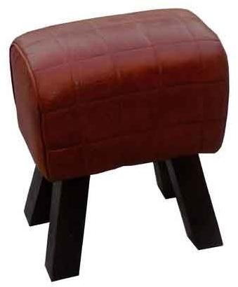 Leather Foot Stool, Size : 40X30X50 cm