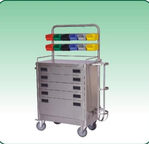 Aluminium Emergency Drug Trolley, for Hospital, Feature : Corrosion Proof, Durable, Fine Finishing