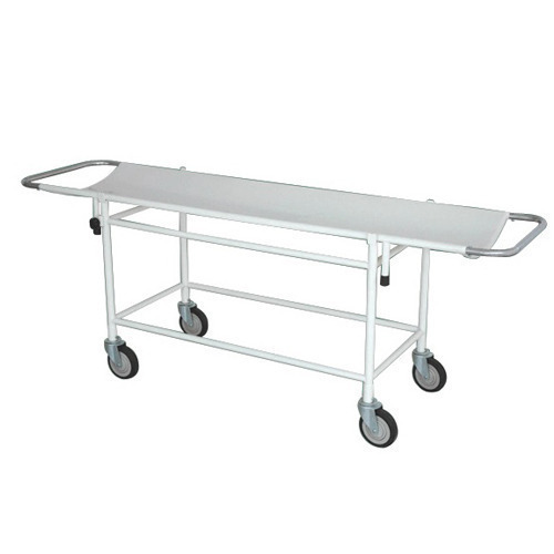 Stainless Steel Powder Coated Hospital Stretcher Trolley, Color : Sliver