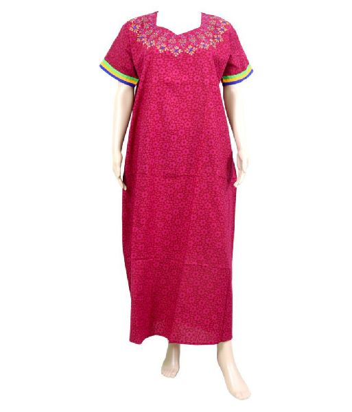 Printed Ladies Cotton Nighties, Technics : Machine Made