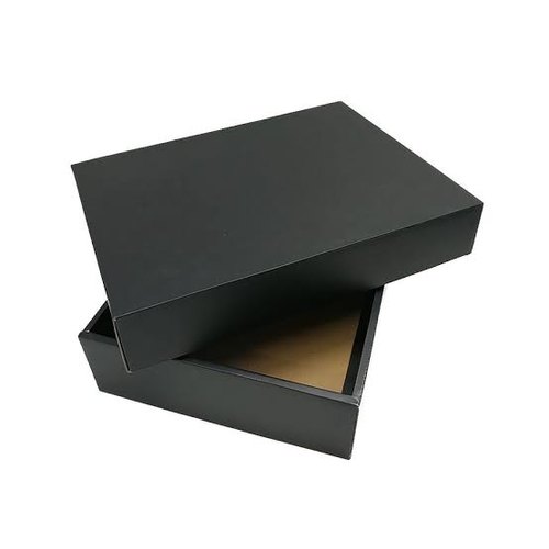 Black Corrugated Shoe Box, Pattern : Plain