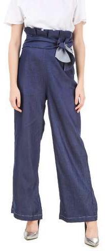 Chambray Denim High Waist Palazzo Pants, Occasion : Casual Wear