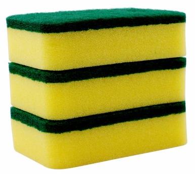 Classy Touch Nylon Kitchen Sponge, Color : Green