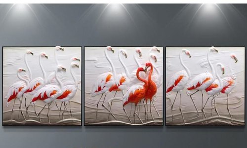 Customized Fiberglass Flamingo Wall Murals