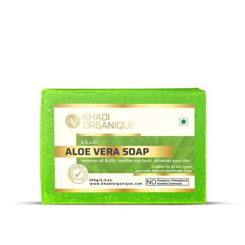 Khadi Organique Glycerin Aloevera Soap, Packaging Size : 125 gm