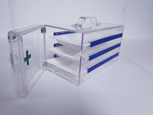 Rectangular Acrylic 3 Tray Formalin Chamber, for Clinic, Hospital, Feature : Corrosion Proof, High Quality