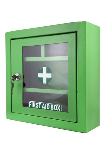 Mild Steel Polished Metal First Aid Box, for Medical Use, Shape : Rectangular