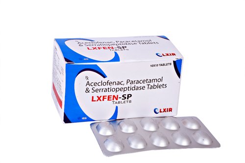 Ceclofenac Paracetamol and Serratiopeptidase Tablets, Packaging Size : 10x10