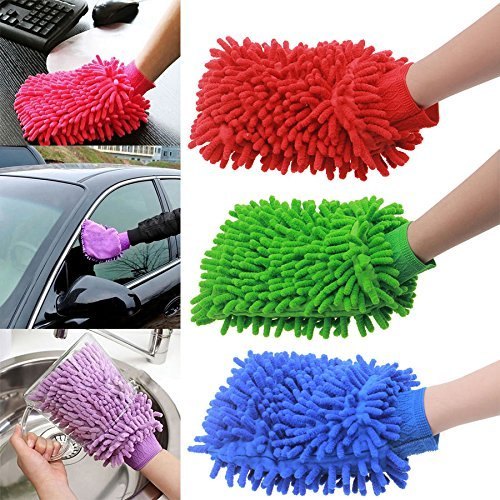 Microfiber Cleaning Gloves, Color : MULTI