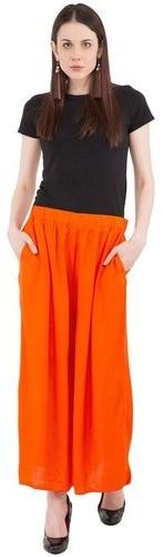 Ladies Orange Rayon Palazzo