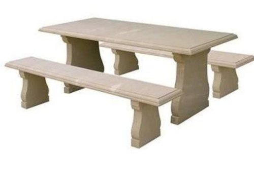 Polished Sandstone Garden Table, Shape : Rectangular
