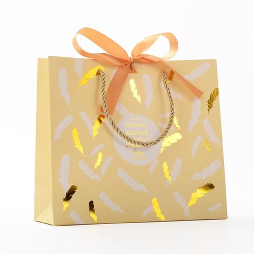 Paper Custom Gift Bag, Color : Brown