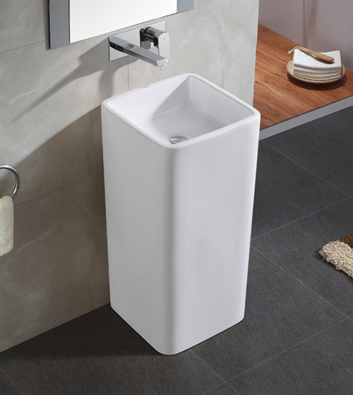 Ceramic Polished Pedestal Wash Basin, for Home, Hotel, Pattern : Plain