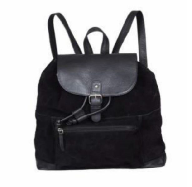 Ladies Buff Suede Leather Backpack Bags, Size : 14 Inch X 16 Inch