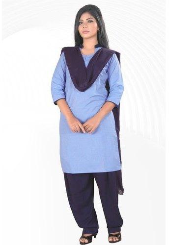 Checked Cotton School Uniform Salwar Kameez, Size : Large, Medium, Small