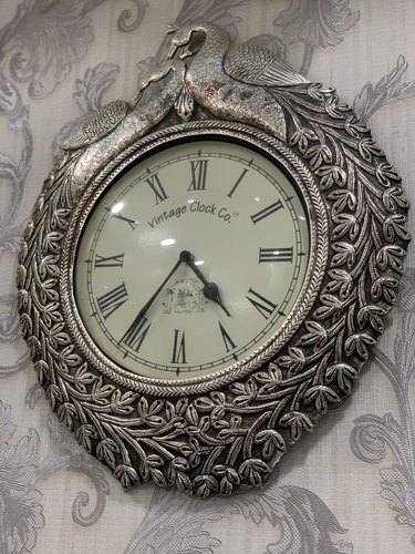 Antique Silver Wall Clock