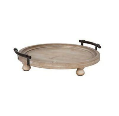 wooden round tray