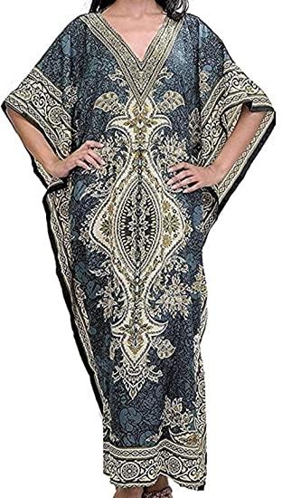 Printed Polyester Long Kaftan Dress, Size : M, XL, XXL