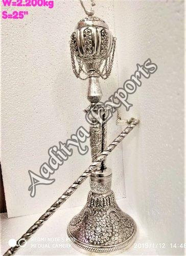 2.200 kg Carved Brass Antique Surahi, Color : Silver