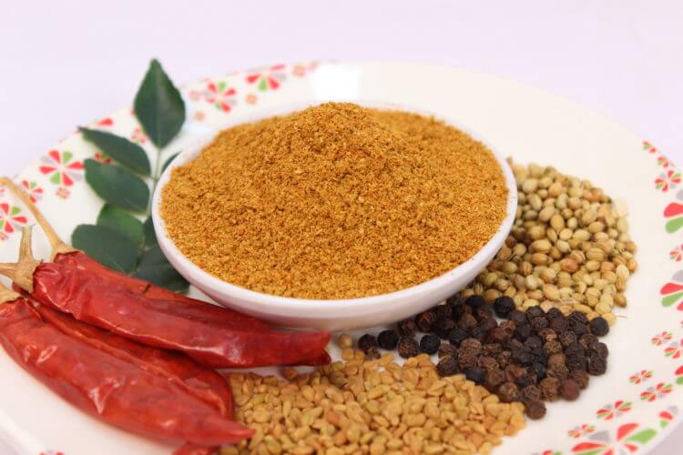 Natural sambar powder, for Cooking, Packaging Type : Plastic Pouch, Paper Box