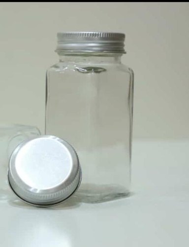 Square 120 ml Glass Spice Jar, for Packaging, Size : Standard