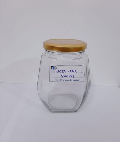 500 ml Glass Octagonal Jar, for Packaging, Size : Standard